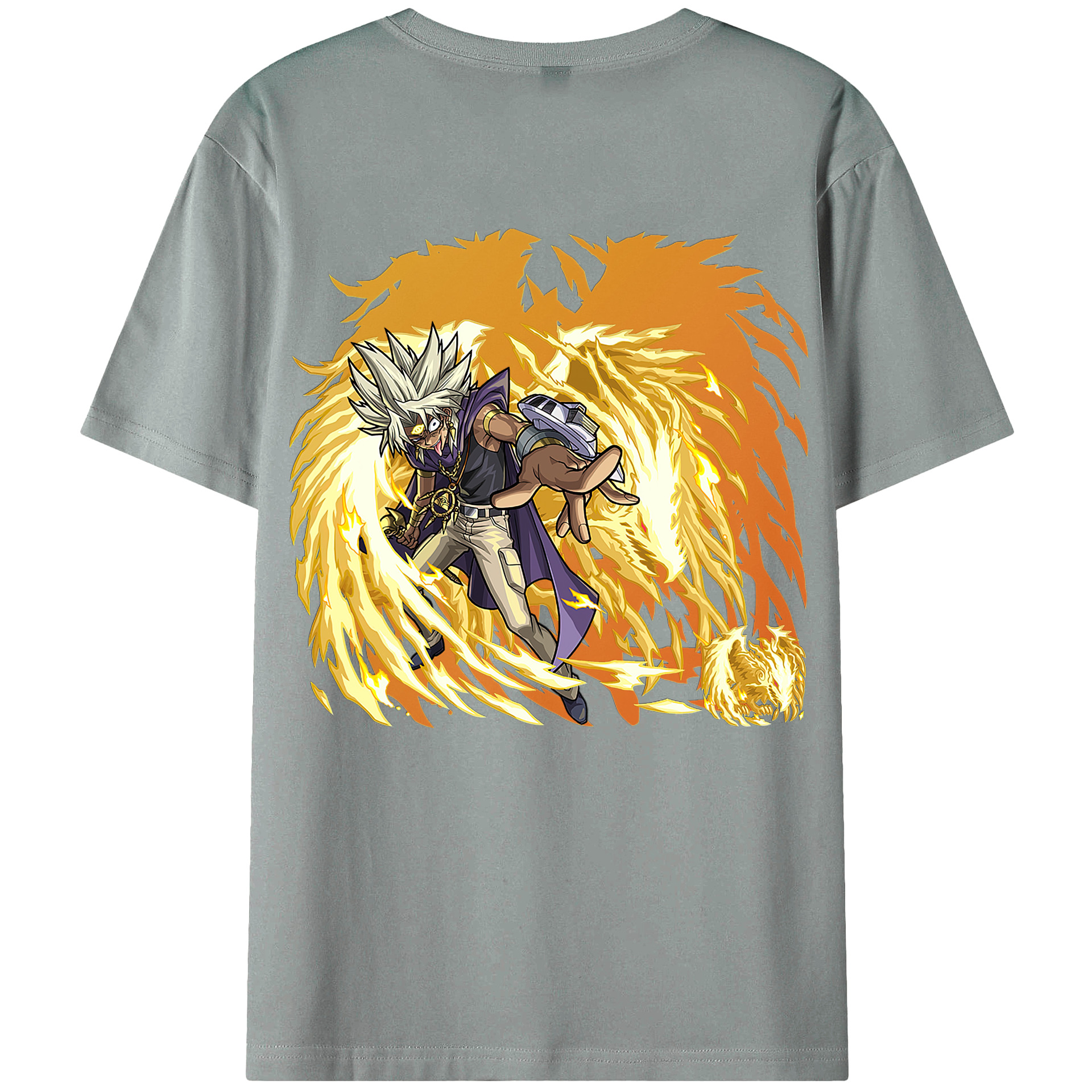 （画像用） 遊☆戯☆王 Yu-Gi-Oh! 綿100％ メンズ半袖Tシャツ（バックプリント） 通気性